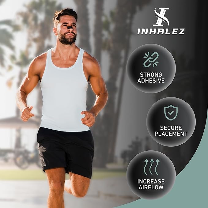 Performance Nasal Strips for Breathing | Nose Strips for Breathing | 30 Count Pack | Oil & Sweat Proof Adhesive | Nasal Stips for Sleeping | Extra Strength Adhesive | Fits All Size |