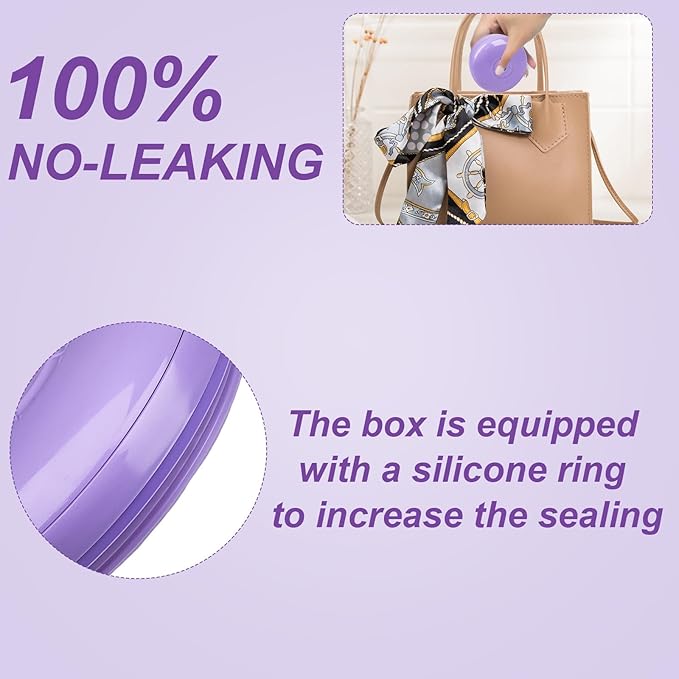 Retainer Cleaner Case,Double Layer No-Leak Denture Cup for Soaking Dentures, Denture Bath for Aligner,Retainers,Mouth Guard,Night Guard Solid Color (Purple)