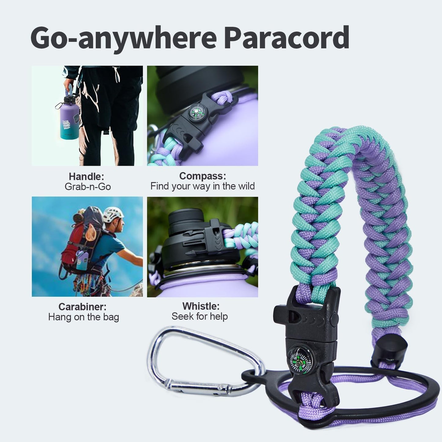 64 oz Insulated Water Bottle with Straw (Cold for 48 Hrs), Half Gallon Stainless Steel Triple Wall Vacuum Sports Water Jug, Leakproof Hydro Cup Flask with Straw Spout Lids & DIY Stickers