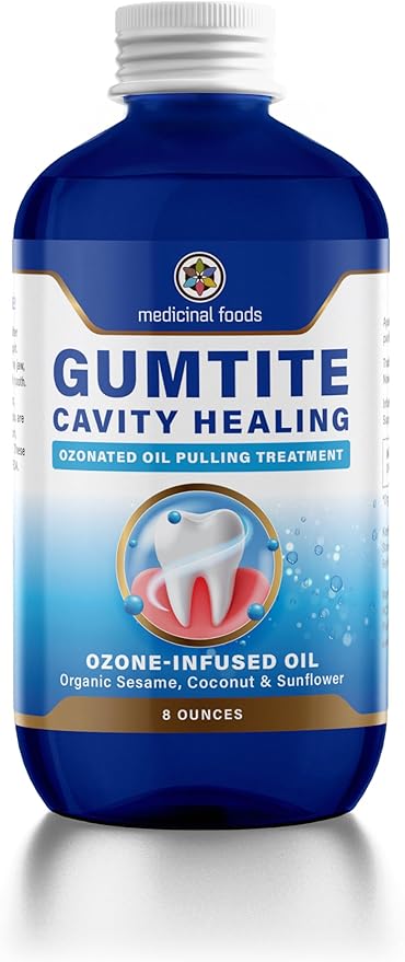 Medicinal Foods Gumtite Ozonated Mouthwash Oil | Natural Treatment for Gum Health | Oral Care | Gum Inflammation Relief | Plaque Prevention | Fight Bad Breath | Gum Repair & Dental Health