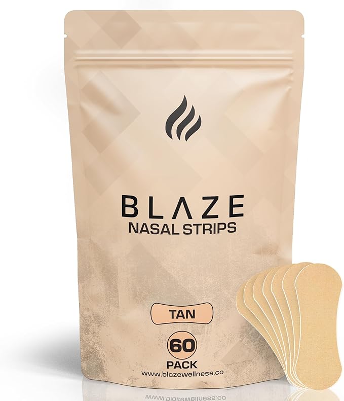 Nasal Strips for Snoring & Sleeping (60 PK) - Nose Strips for Breathing - Deviated Septum Tape & Sinus Congestion Relief for Adults - Improve Sleep Quality, Energy and Productivity, Lessen Snoring