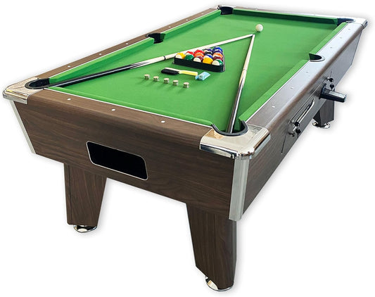 7ft Pool Table Coin Operated Billiard Table Green Felt - Competition