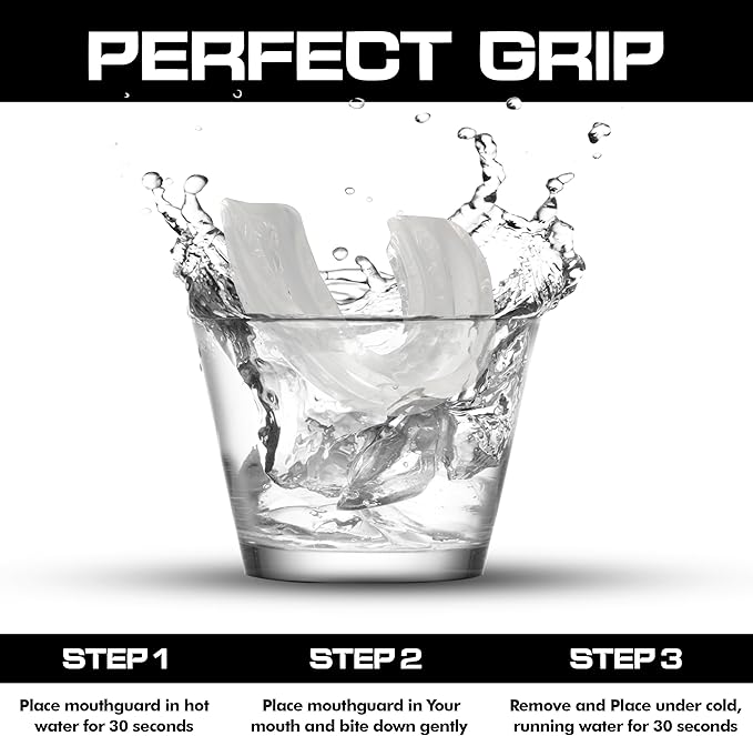 Sports Mouth Guard for Kids,Youth,Boys,Girls,Child Teen Mouthguard with Case (BPA Free) for Boxing, Martial Arts,MMA Karate,Lacrosse,Football,Soccer and All Contact Sports (Crystal)