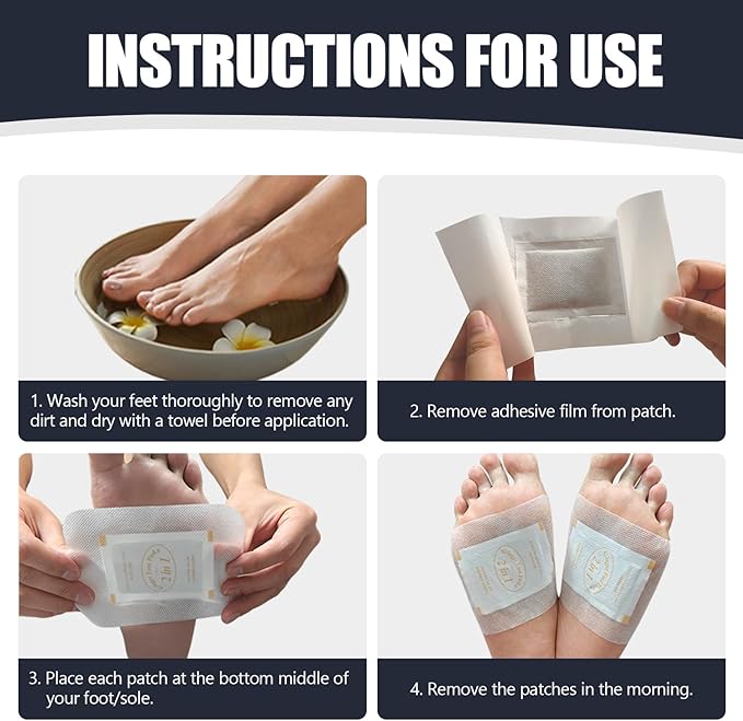 2 in 1 Foot Pads, Tear and Use Ginger Wormwood with Pure Natural Ginger Powder Bamboo Vinegar Wormwood, Bigger Adhesive ''Stay in Place'' All Night, 30 Pads
