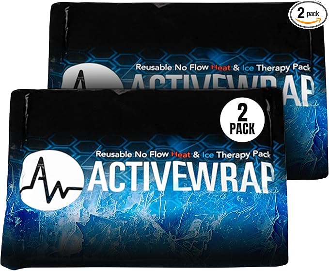 ActiveWrap - Ice Pack for Injuries Reusable Gel Packs, Hot Cold Packs First Aid, Pain Management, Injury Recovery, Ice Compress with Individual Pack Covers, Elbow, Medium, 6 x 9 inches