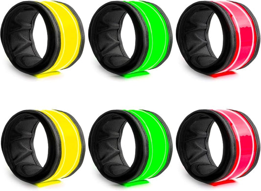 LOBKIN Safety Bracelets, LED Slap Armband Kids Walking at Night Safe LED Light Wrist Light Reflective Belt, Magic Band Running Lights for Runners