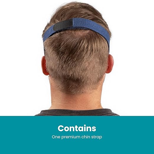 LifeSource Made in USA Anti Snoring Chin Strap for CPAP Users, Chin Strap for Snoring Solution, Breathable, Adjustable, Latex Free, Comfortable Sleep Support for Men & Women, Snoring Support, Navy