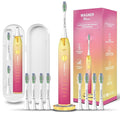 Wagner Stern Ultrasonic whitening Toothbrush with Pressure Sensor. 5 Brushing Modes and 4 Levels of Intensity, 8 Soft bristles, Travel case.