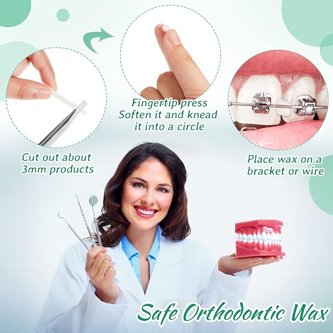 Tondiamo 40 Pack Clear Braces Wax for Teeth Dental Wearer Orthodontic Tooth Wax for Braces and Oral Appliances with Colorful Storage Case and Smell(Mixed Flavors)