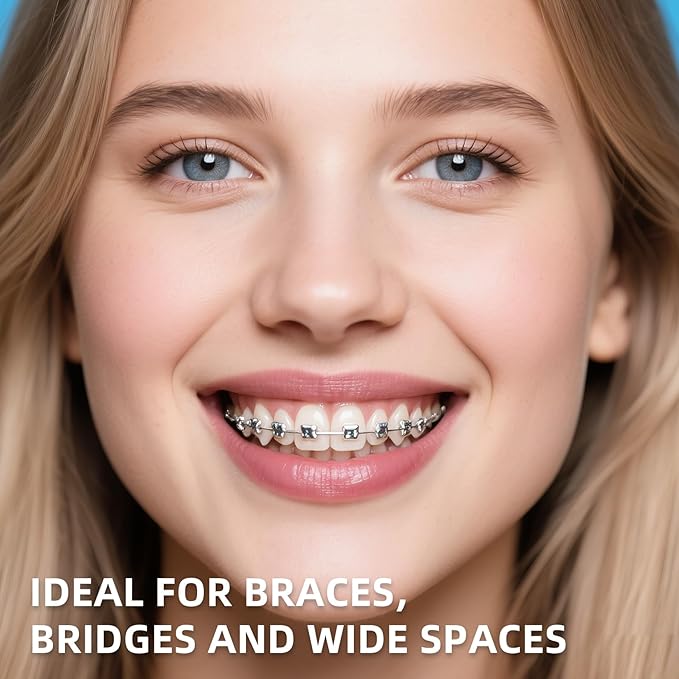 RioRand 3-in-1 Dental Floss for Braces - 80 Pre-Cut Strands with Floss Threaders | Orthodontic Floss for Effective Cleaning (Pack of 3)