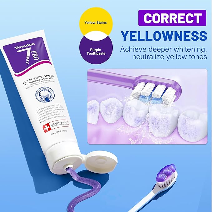 SP-6 Hydroxyapatite Toothpaste Set, 6 Probiotics for Whitening & Cooling Fresh Breath, 7- Pro Intense Whitening, Fluoride-Free, Safe for Enamel, Deep Brigthtening & Freshness (3 Tubes)