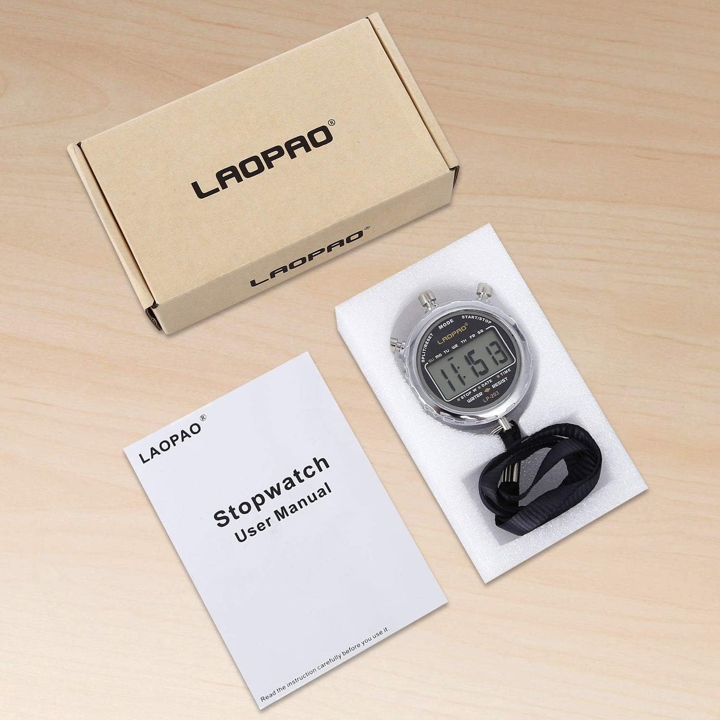 LAOPAO Melt Stopwatch, Clock Daily Rainproof Digital Timer for Sports Match,Competition,Coach,Referee,Training,Timing