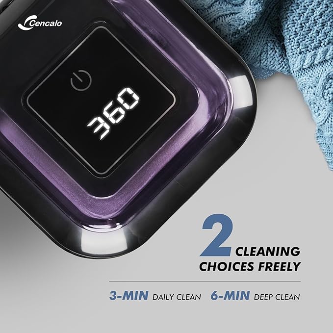 Ultrasonic Retainer Cleaner Machine with 2 Digital Timer, U-V Dental Cleaning Pod with Viewing Port,180ml Portable Denture Cleaner for Mouth Guards, Night Guards, Aligners, Brace, Jewelry, 42kHz Black