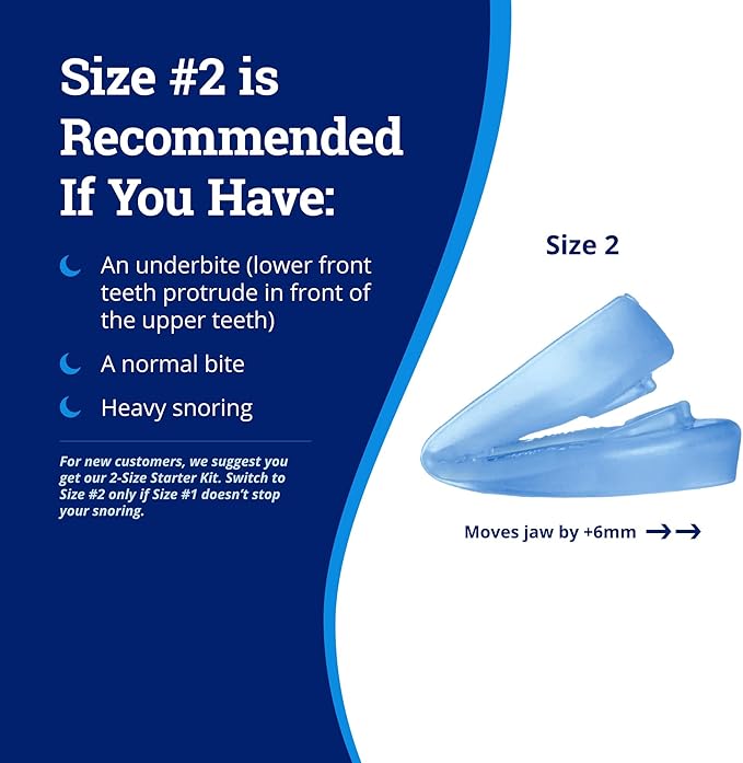 ZQuiet Anti-Snoring Mouthpiece Solution - Comfort Size #2 (Single Device) + Cleaner (1.5oz Bottle) - Made in USA Snoring Solution for a Better Night’s Sleep (Blue)