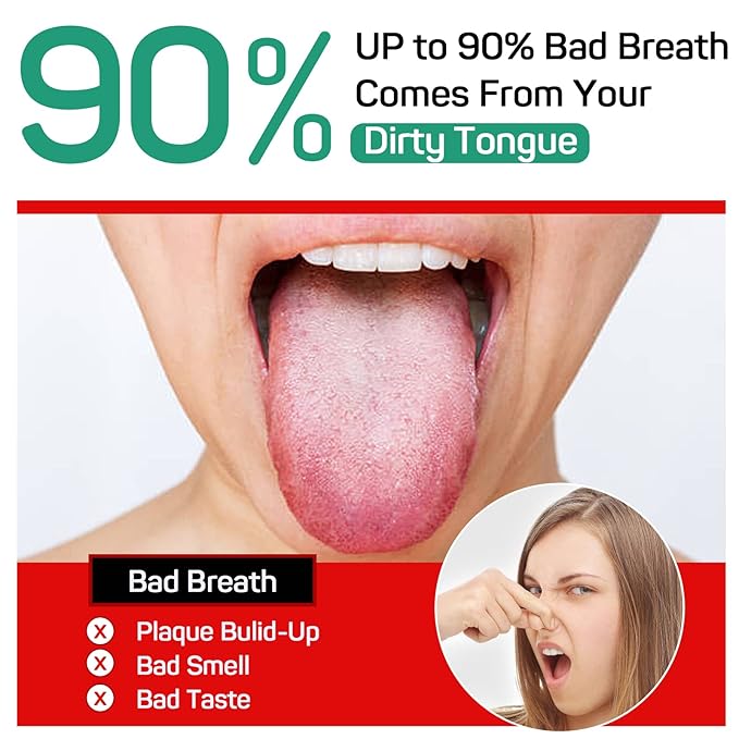 RONAVO Tongue Scraper for Kids & Adults, Tongue Cleaner for Small Mouth, Fights Bad Breath, Metal Tongue Scraper for Oral Hygiene Routine, with Handy Case for Travel/Home/Office