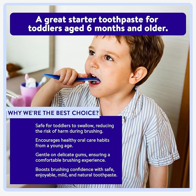 Active Wow Training Toothpaste – Fluoride-Free, Toddler-Safe, Gentle, Vegan, Safe to Swallow – Strawberry Watermelon, 2 Pack