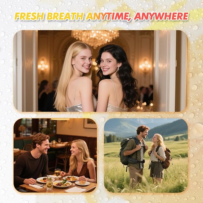 Oral Spray – Fresh Breath, Dual Cooling Experience & Convenient On-The-Go Design – Perfect for Freshening Breath Anywhere, Anytime (Orange, 2 Count)