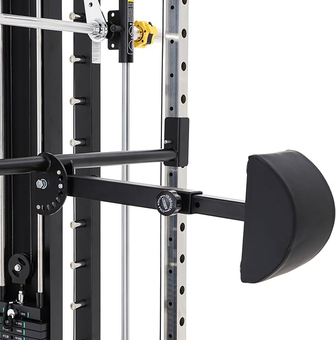 Altas Strength Light Commercial Smith Machine Home Gym with Pulley System Squat Rack Pull-Up Bar Total Body Cage Workout Equipment Tower Weight Lifting Leg Press Strength Training 3087B