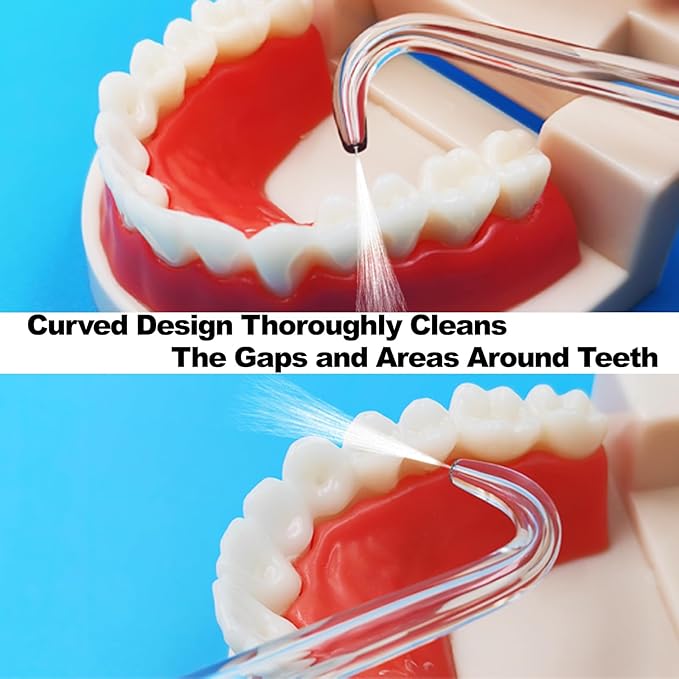 Replacement Tips Compatible with Waterpik Water Flosser, Storage Case and 9 Tips, Compatible with Waterpik Aquarius Water Flosser, WP-660, WP-580, WF-20, CC-04, WP-662, WP-667CD, WF-13, WF-12