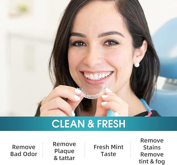 Y-Kelin Retainer Cleaner, Mouth Guard Cleaning Tablets - Remove & Clear Stains from Dental Appliances - in 3 Minutes (Mint,36 PCS)