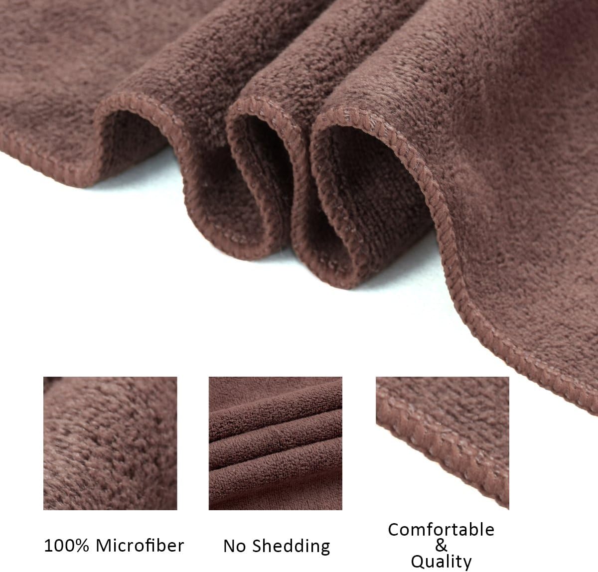 JML Microfiber Towels, Bath Towel Sets (6 Pack, 27" x 55") - Extra Absorbent, Fast Drying, Multipurpose for Bath, Swimming, Fitness, Sports, Yoga, Blue/Brown/Purple