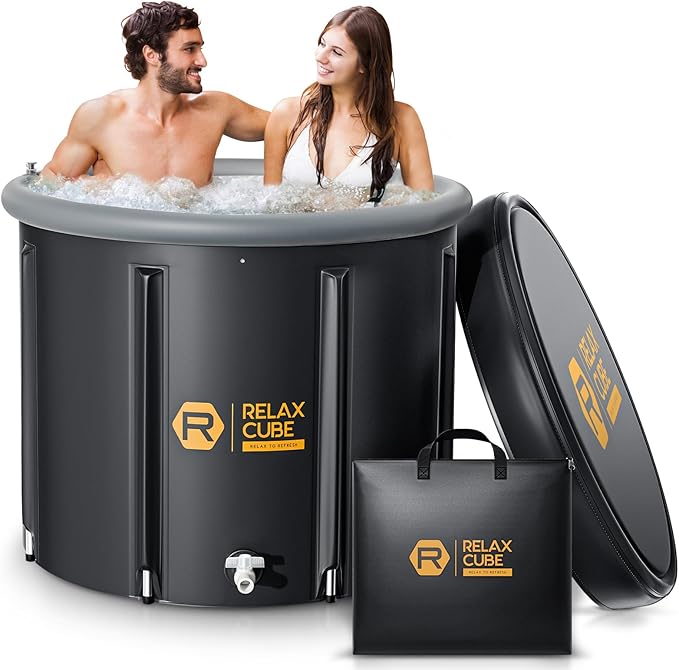 Ice Bath Tub for Athletes, 116 Gal XL Cold Plunge Tub for Recovery and Cold Water Therapy, Portable Multiple Layered Ice Pod Barrel for Outdoor, Inflatable Icebath Tub at Home