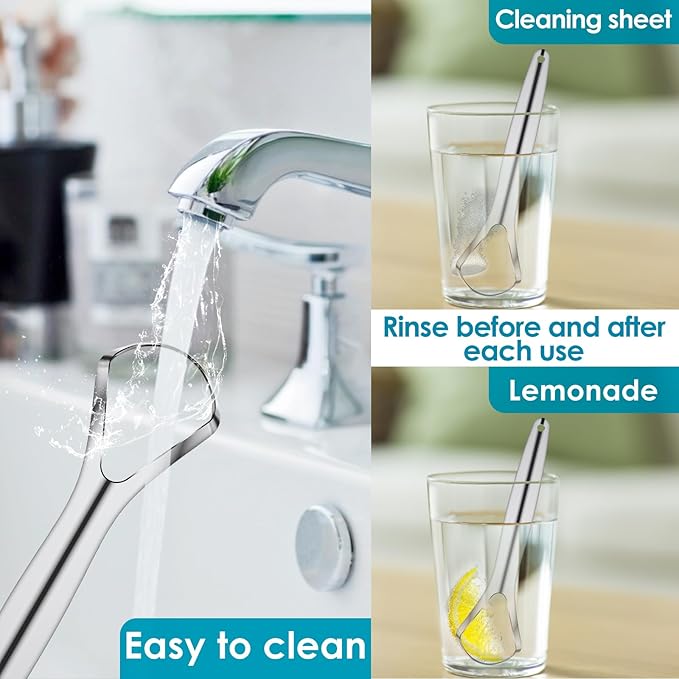 8 Pcs Tongue Scraper Stainless Steel Tongue Cleaners Wide Head Tongue Cleaner Tool Reduce Bad Breath Tongue Scrapers for Fresh Breath