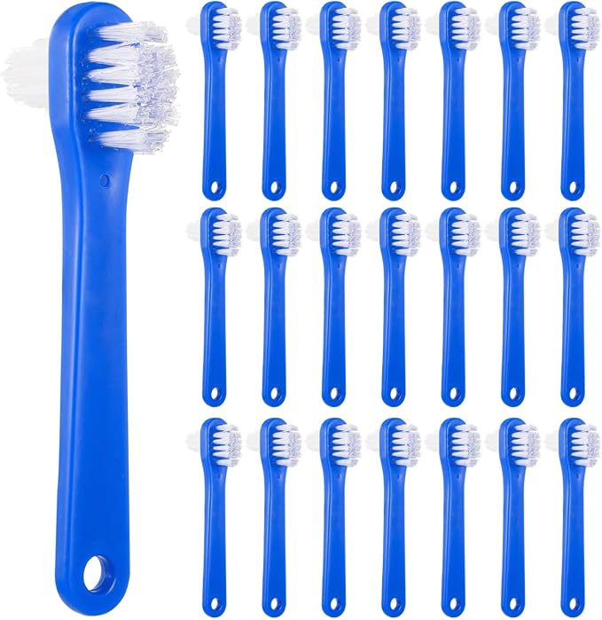 OMISTAR 50 PCS Denture Brushes Dual-Sided Bristle Individually Firm Hard Bristle Toothbrush Denture Cleaner Brush for Retainers False Teeth Braces