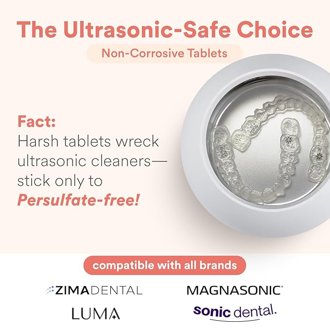 Weiss Naturals Retainer Cleaning Tablets, Invisalign Cleaner, Remove Stains, Odors & Plaque, FSA & HSA Eligible, Night Guard Cleaner PERSULFATE & DYE-FREE 2-Month Supply, Denture Cleaners, 60 Tablets