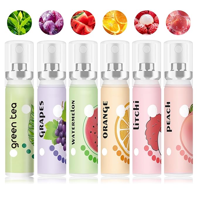 6 Count Breath Spray,Dry Mouth Spray,Breath Freshener,Peach,Grapes and Various Fruit Flavors 0.74 fl.oz/Bottle