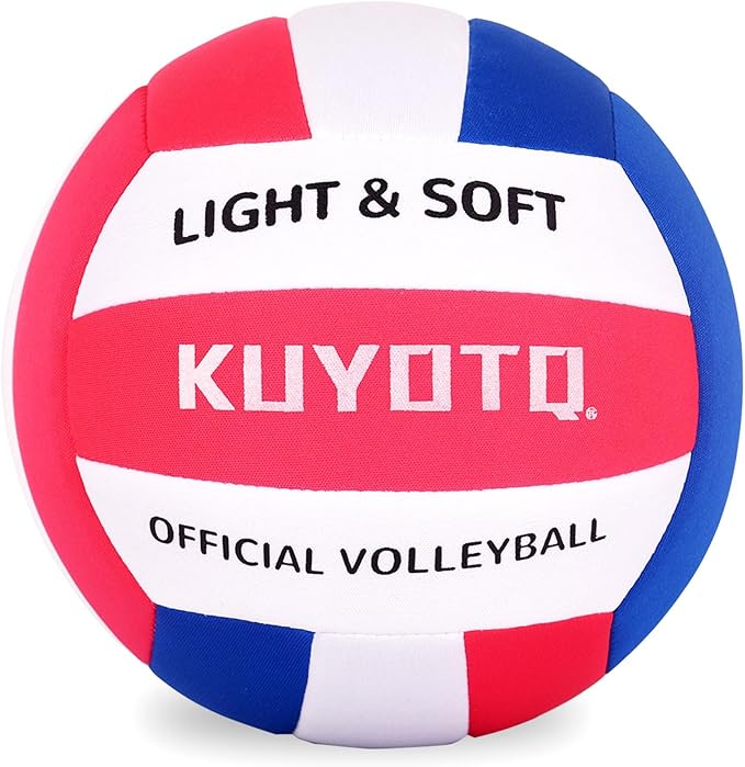 KUYUTQ Soft Light Quiet Indoor Volleyball for Kids Youth Beginners, Perfect for House Yard Training Practice Games(Deflated)