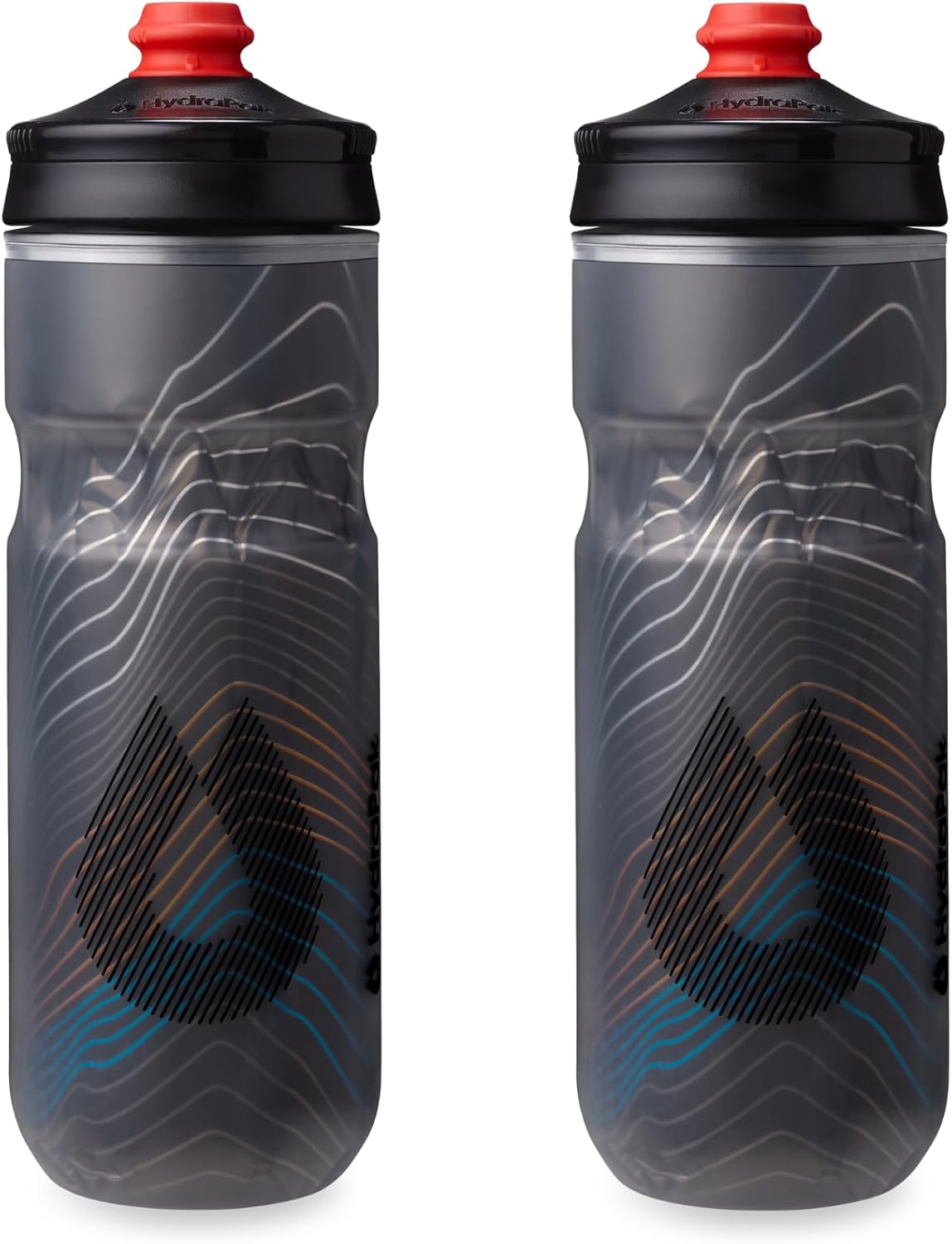 HydraPak Polar Surge Insulated Bike Water Bottle 2-Pack (20oz or 24oz) - High Flow, Fits Most Bike Cages, For Cycling & Sports