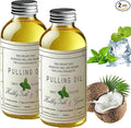 Coconut Oil Pulling for Teeth Whitening-Cocofresha Powerful Organic Coconut Peppermint Pulling Oil for Teeth and Gums, Pure Mouthwash Mint Freshness, Natural Cleanse, 4 Oz (2)