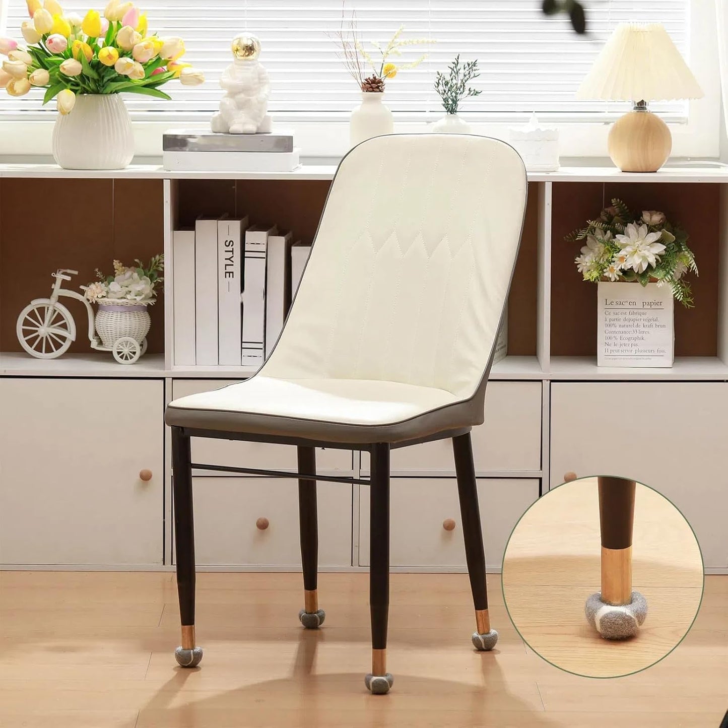 Macarrie 16 Pieces Precut Tennis Balls for Chairs Tennis Ball Chairs Foot Covers for Furniture Leg for Classroom Floor Protection Chair Desk Legs Coverings (Gray,4 cm)