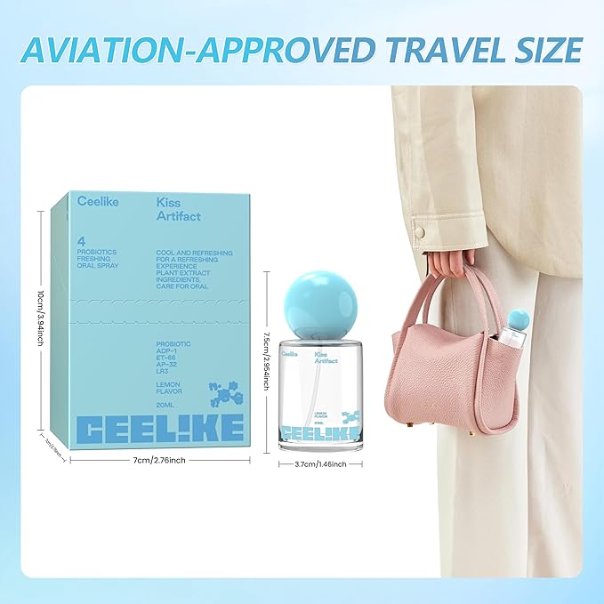 Oral Spray – Fresh Breath, Dual Cooling Experience & Convenient On-The-Go Design – Perfect for Freshening Breath Anywhere, Anytime (Lemon, 2 Count)