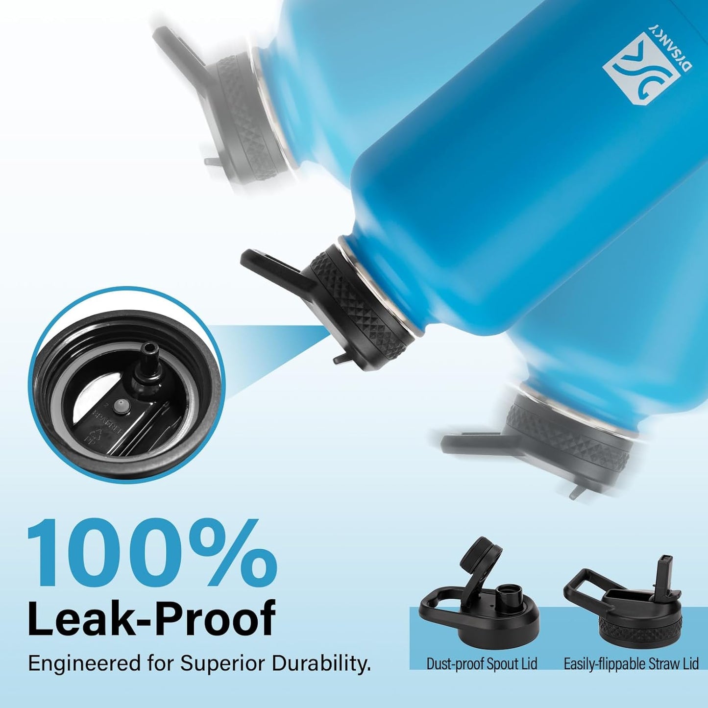 Insulated Water Bottle | Thickened Stainless Steel Vacuum Metal | Portable Sports Half Gallon Large Water Jug for Gym and Hiking with Straw, Carrier Bag, Handle Strap | BPA-Free 64 oz