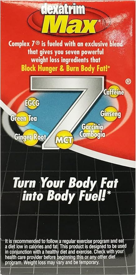 ILIOS Dexatrim Max Complex-7 | Diet Pills to Lose Weight - 7 Powerful Ingredients to Reduce Hunger & Body Fat, Fat Burner Supplements, Weight Loss Pills for Men & Women, 3 Packs w/ 60 Capsules Each