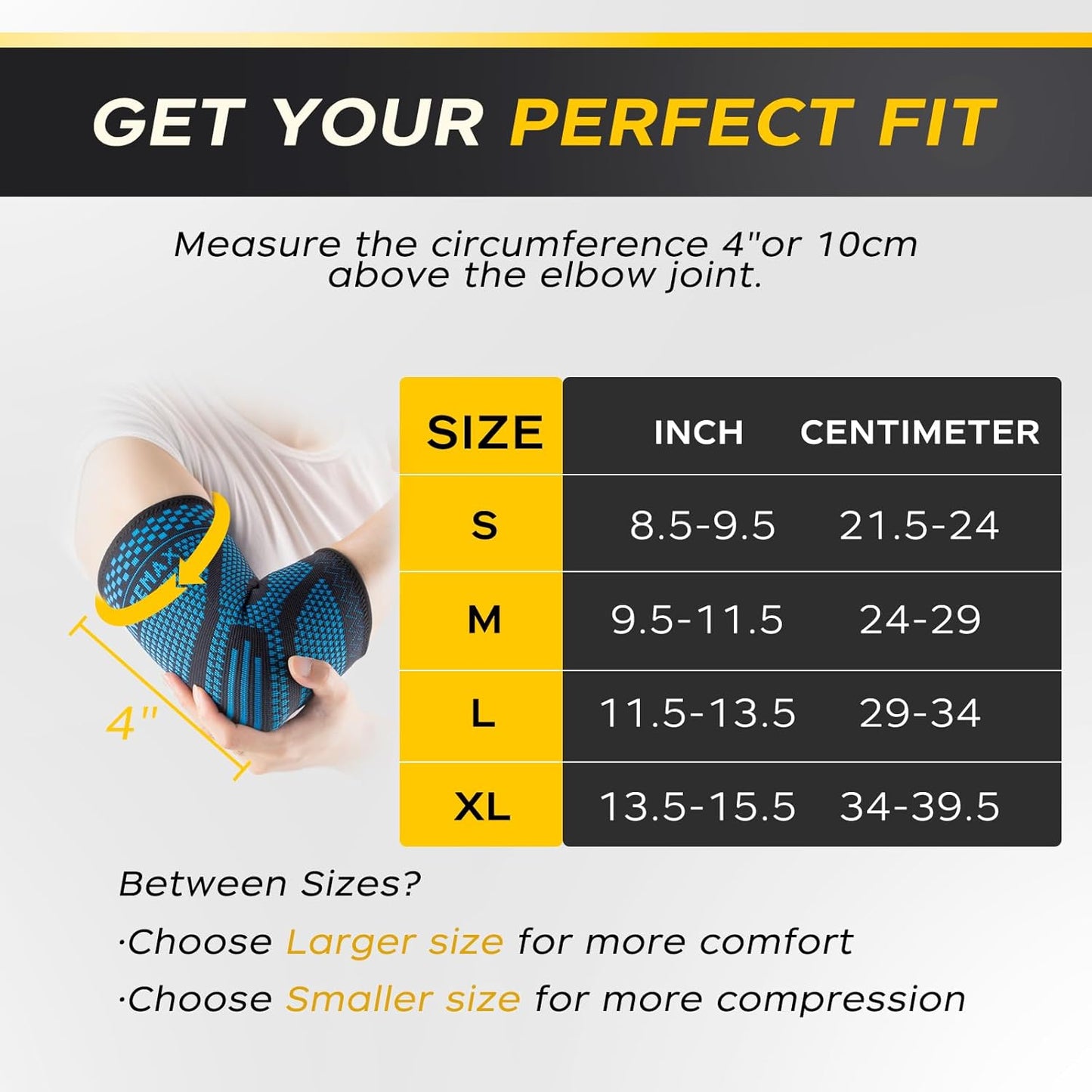 INDEEMAX Copper Elbow Compression Sleeve 1 Pair, Tennis Elbow Brace for Men Women, Elbow Support Wraps for Arthritis, Tendonitis, Bursitis, Sprains, Joint Pain Relief, Weightlifting (Blue-Black, X-Large)