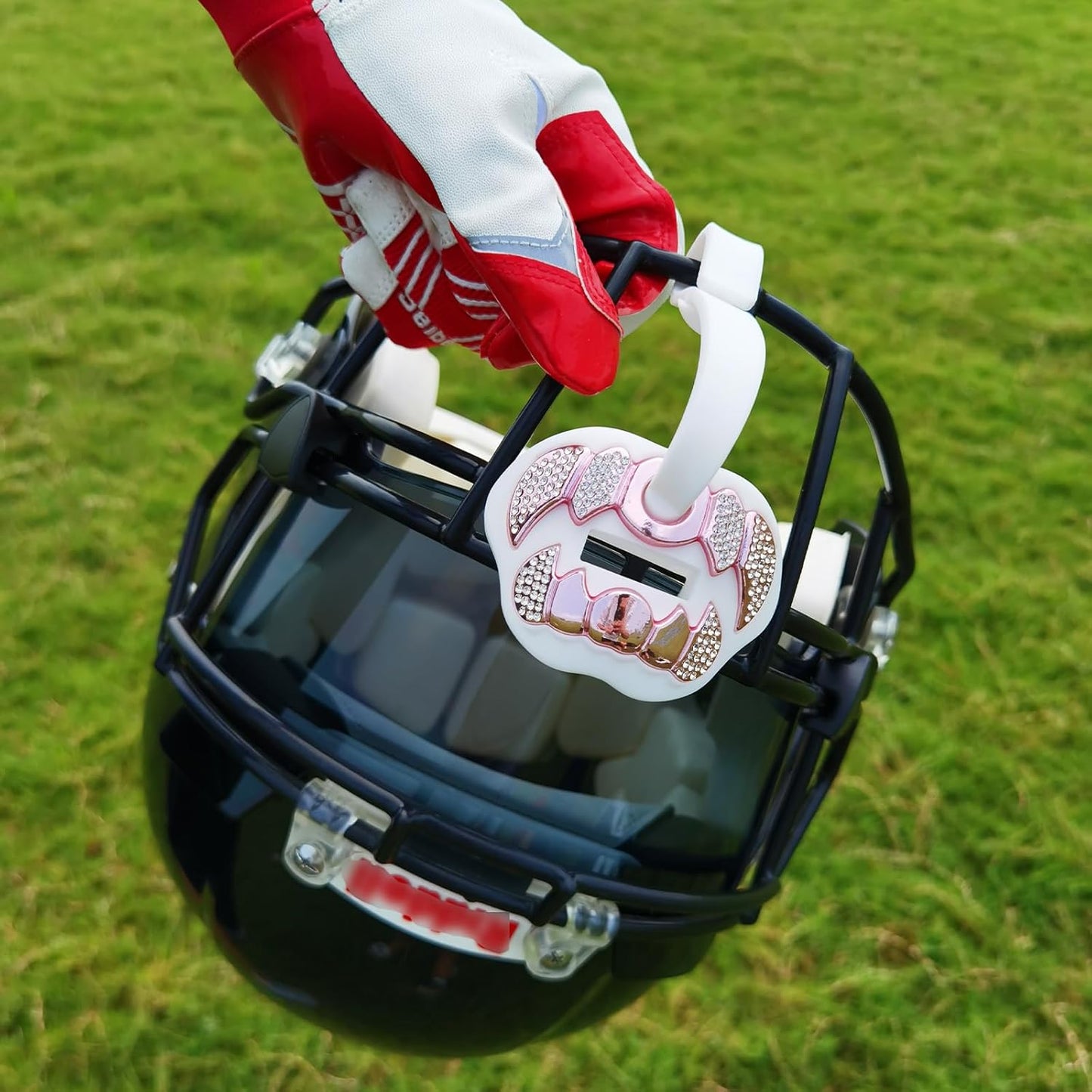 LeCool Football Mouth Guard with Connected Strap- 3D Beast Chrome Adult and Youth Mouth Guard-Mouth Piece for Sports for Maximum Air Flow and Teeth Protection