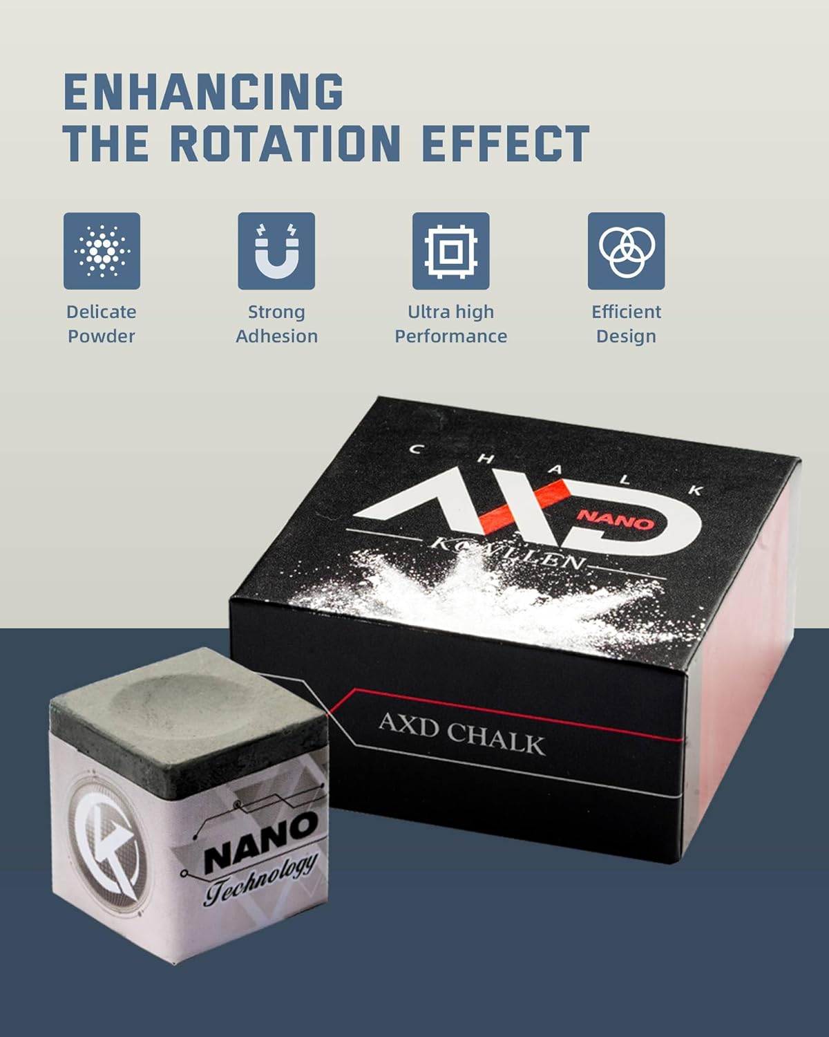 KONLLEN Pool Cue Chalk Nano Technology Billiard Chalk for Professional Tournament Dedicated Pool Chalk (Outstanding Performance, Reduce Miscue, Durable)