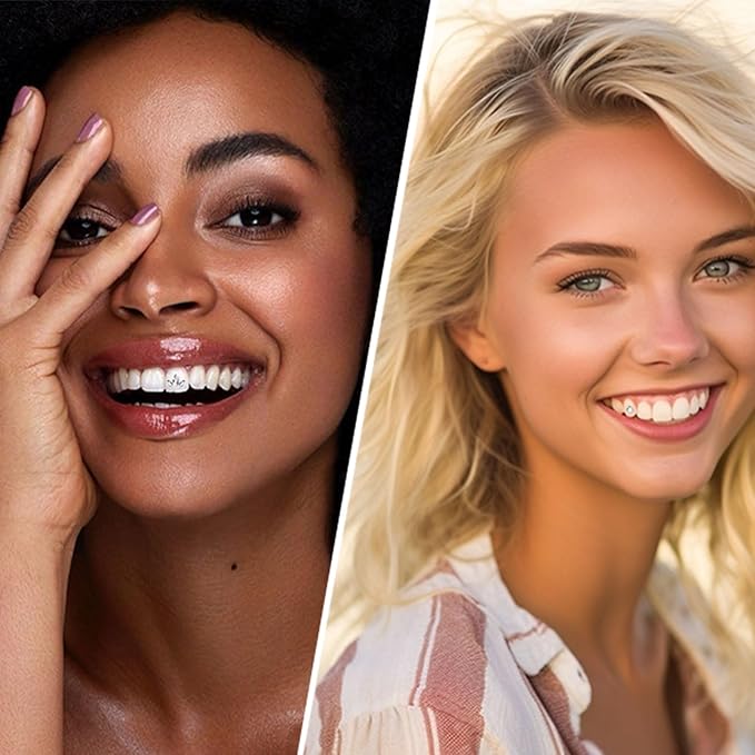 Generic Tooth Gems Fashionable DIY Teeth Jewelry with Shiny Crystals, Tooth Gems Decoration Starter Kit, gold and silver