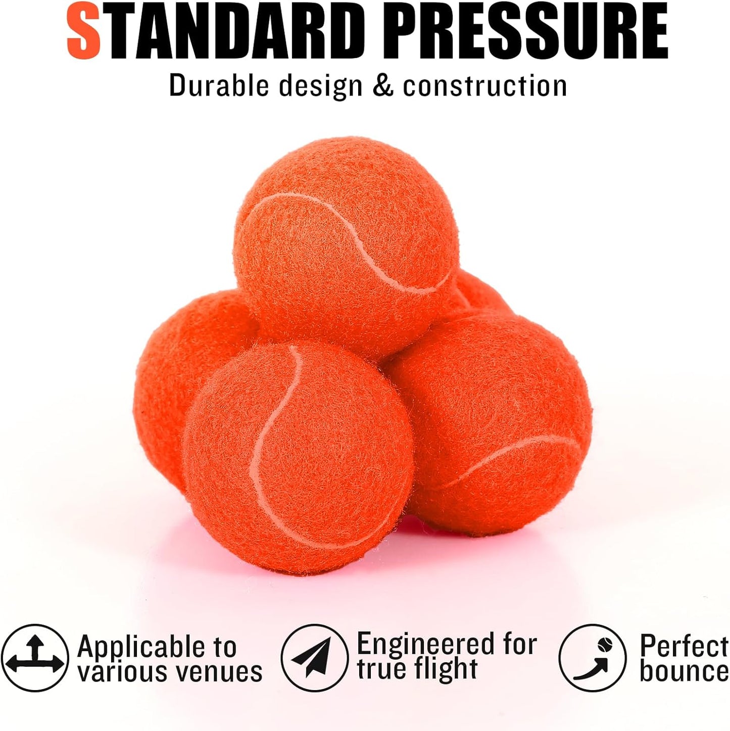 30 Pack Tennis Balls, Training Tennis Balls, Pet Dog Playing Balls, Practice Tennis Balls with Mesh Bag for Transport and Beginner Training