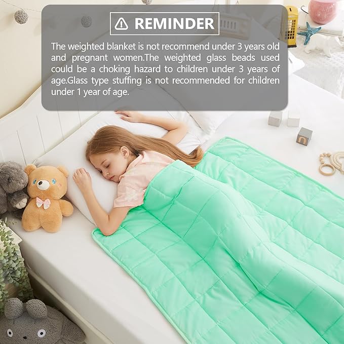 L'AGRATY Weighted Blanket - 36"x48" 3lbs Weighted Blanket Microfiber Material with Glass Beads Small Blanket for All-Season Summer Fall Winter Soft Thick Blanket