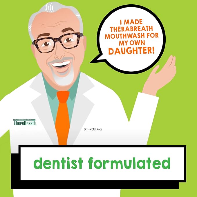 TheraBreath Kids Organic Wacky Watermelon Mouthwash with Fluoride, Anticavity, Dentist Formulated, 16 Fl Oz (Pack of 2)