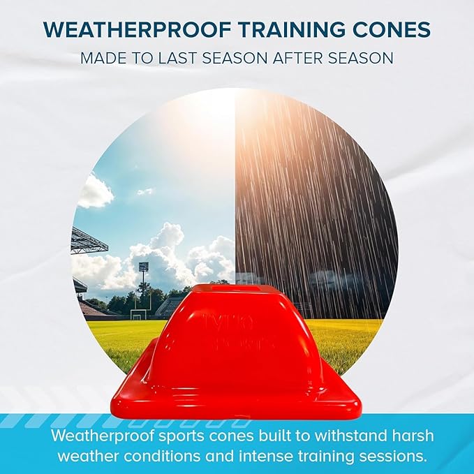 LVL10 Pro Training Cones - 2" Mini Soccer Cones for Sports Training - for Basketball, Football, Basketball and Agility Drills - Soccer Field Markers That Won't Crack, Slide or Fly