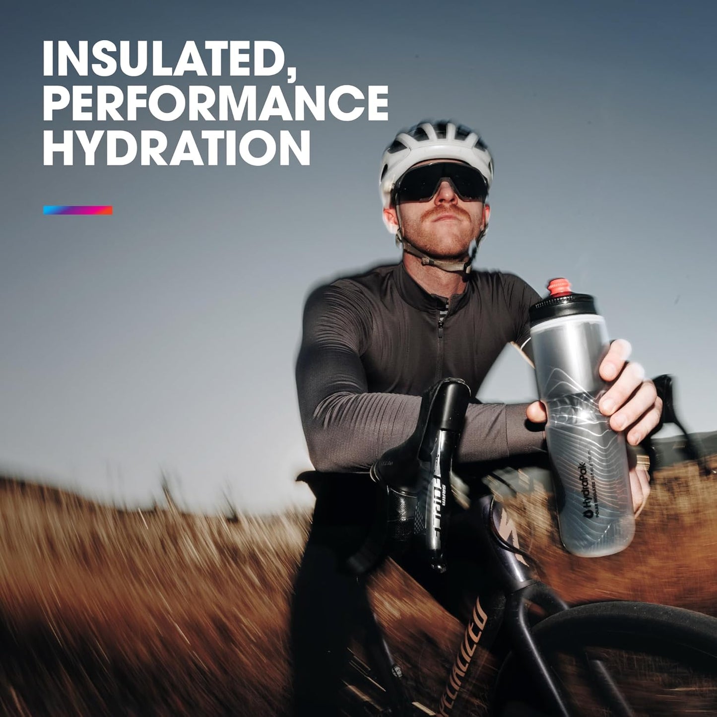 HydraPak Polar Surge Insulated Bike Water Bottle 2-Pack (20oz or 24oz) - High Flow, Fits Most Bike Cages, For Cycling & Sports