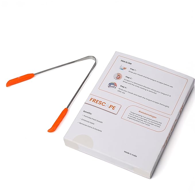 304 Stainless Steel Tongue Scraper for Tongue Cleaner for Adults and Kids| Durable, Rust-Resistant Hygiene Tool| Fresh Breath Tongue Scraper with Travel Case Pack of 4