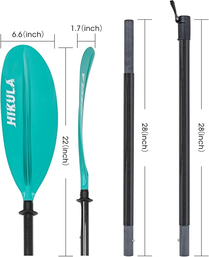 Adjustable Kayak Paddle with Carbon Shaft and PP Blade Available in 220-230/220-240/230-250cm Floating Lightweight Kayak Oars with Original Pattern