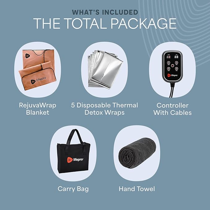 LifePro RejuvaWrap Infrared Sauna Blanket for Detox & Relaxation – Available in 5 Colors & 3 Models – Portable Far Infrared at Home Sauna for Muscle Relief, Circulation & Recovery – 9 Heat Levels