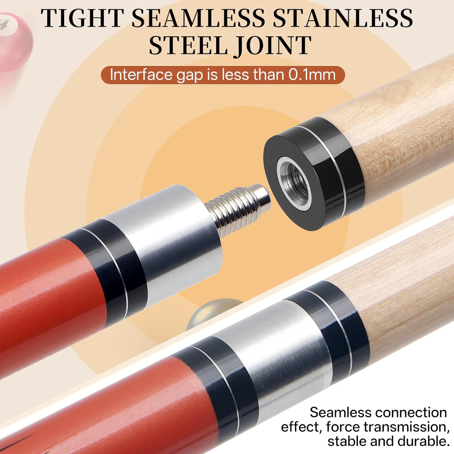 Kmise Pool Cue Stick Set - 58 Inch Pool Cues, 18~21Oz Canadian Maple Professional Billiard Cues Sticks, Pool Sticks for Adults, Multiple Colors, Pool Stick for Bar House Pool Tables Sports